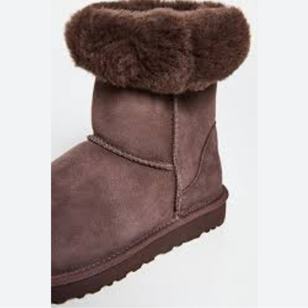 Ugg Australia Women Short Bailey Button 5803 Sheepskin Suede Boots shoes sz 7